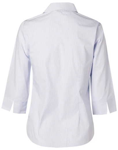 Picture of Winning Spirit, Ladies Mini Check 3/4 Sleeve Shirt